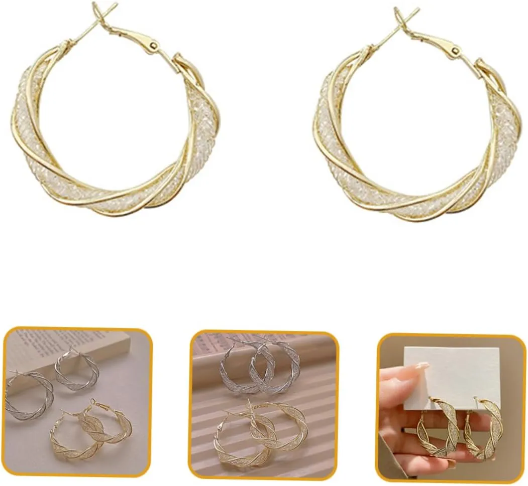 1 Pair Circle Hollow Earrings Womens Jewelry Earings for Women Earrings for Women Dangle Post Earrings