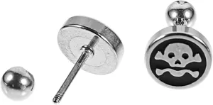 1Pair Skull Shaped Earrings for Men Stylish Ear Studs Unique Fashion Accessories for Creative Outfits and Everyday Wear