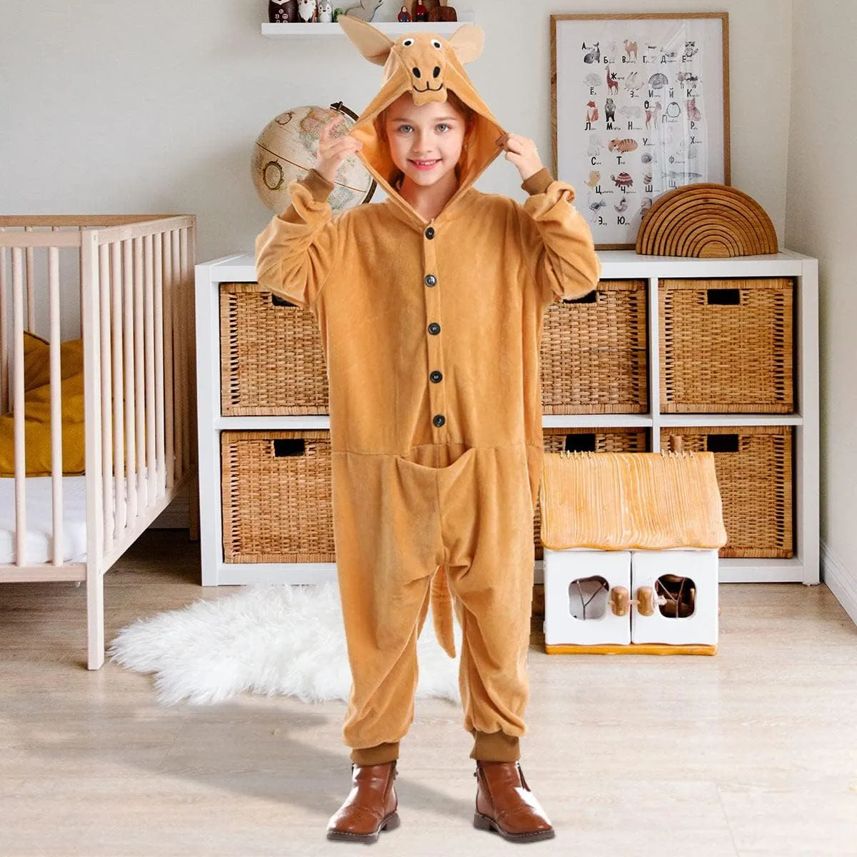 1Pc Halloween Jumpsuits Cosplay Kangaroo Clothes Performance Garment