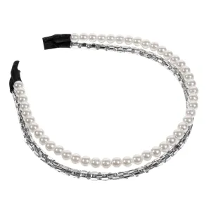 1Pc Rhinestone Double Row Headband for Women Sparkly Hair Accessory for Parties Weddings Dances Ceremonies Stylish Rhinestone Hair Hoops for Various Hairstyles
