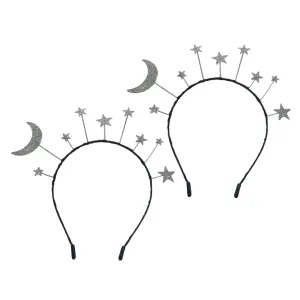 2 Pcs Star Design Hair Hoops Women's Party Headdress Delicate Alloy Hair Accessories
