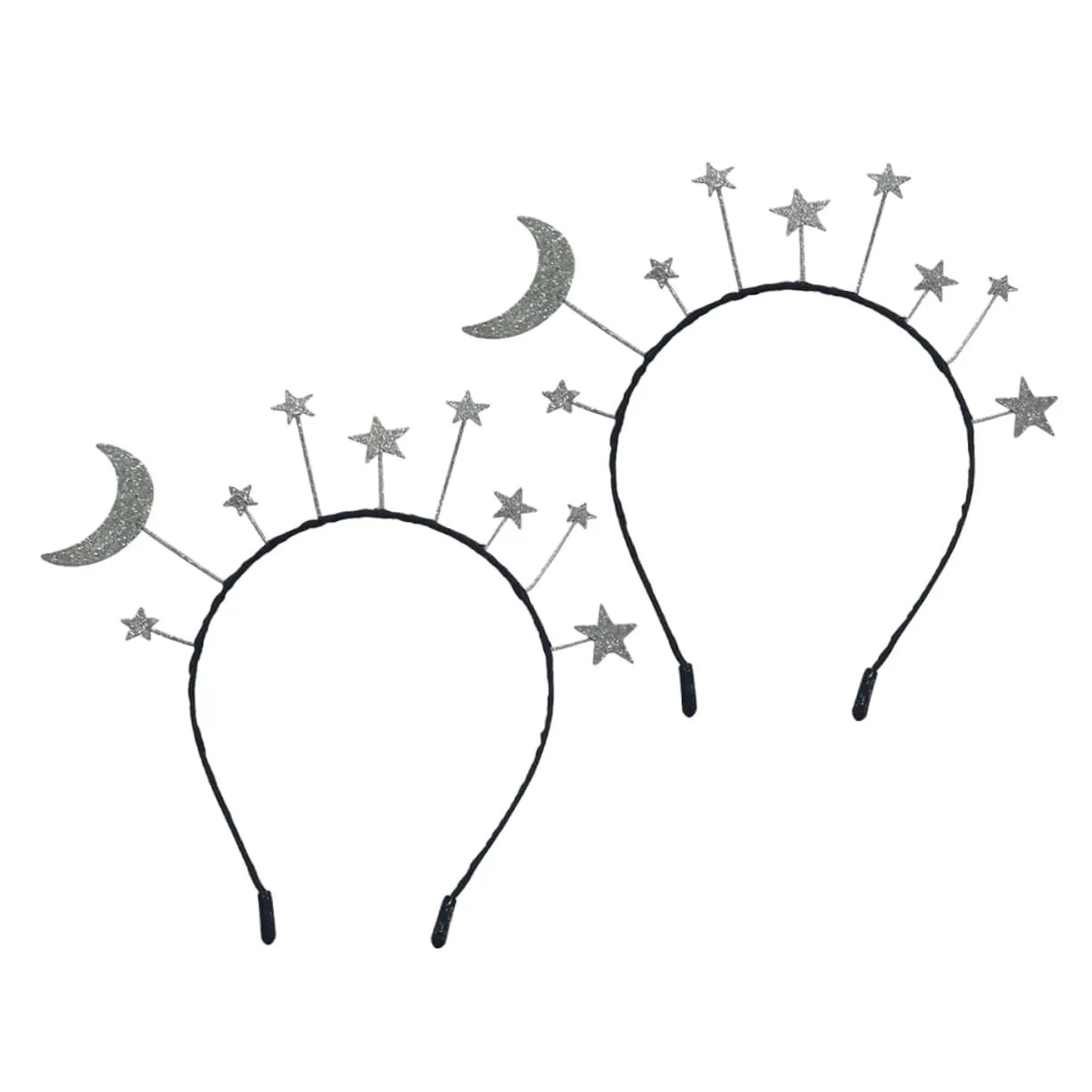 2 Pcs Star Design Hair Hoops Women's Party Headdress Delicate Alloy Hair Accessories