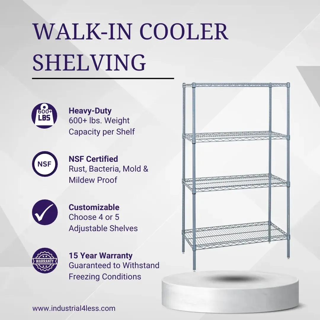 24" x 42" Walk In Cooler and Freezer Wire Shelving Unit