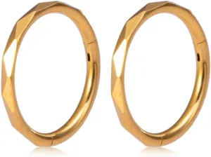 2Pcs 16G Stainless Steel Hoop Lip Rings Nose Rings Septum Rings Conch Helix Cartilage Earrings Universal Hoops Body Piercing Jewelry for Women Men