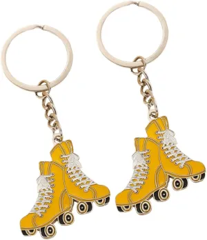 2pcs Adorable Roller Skate Keychains Skates Shoe Model Pendants Unique Backpack for Boys Girls and Couples Key Accessories