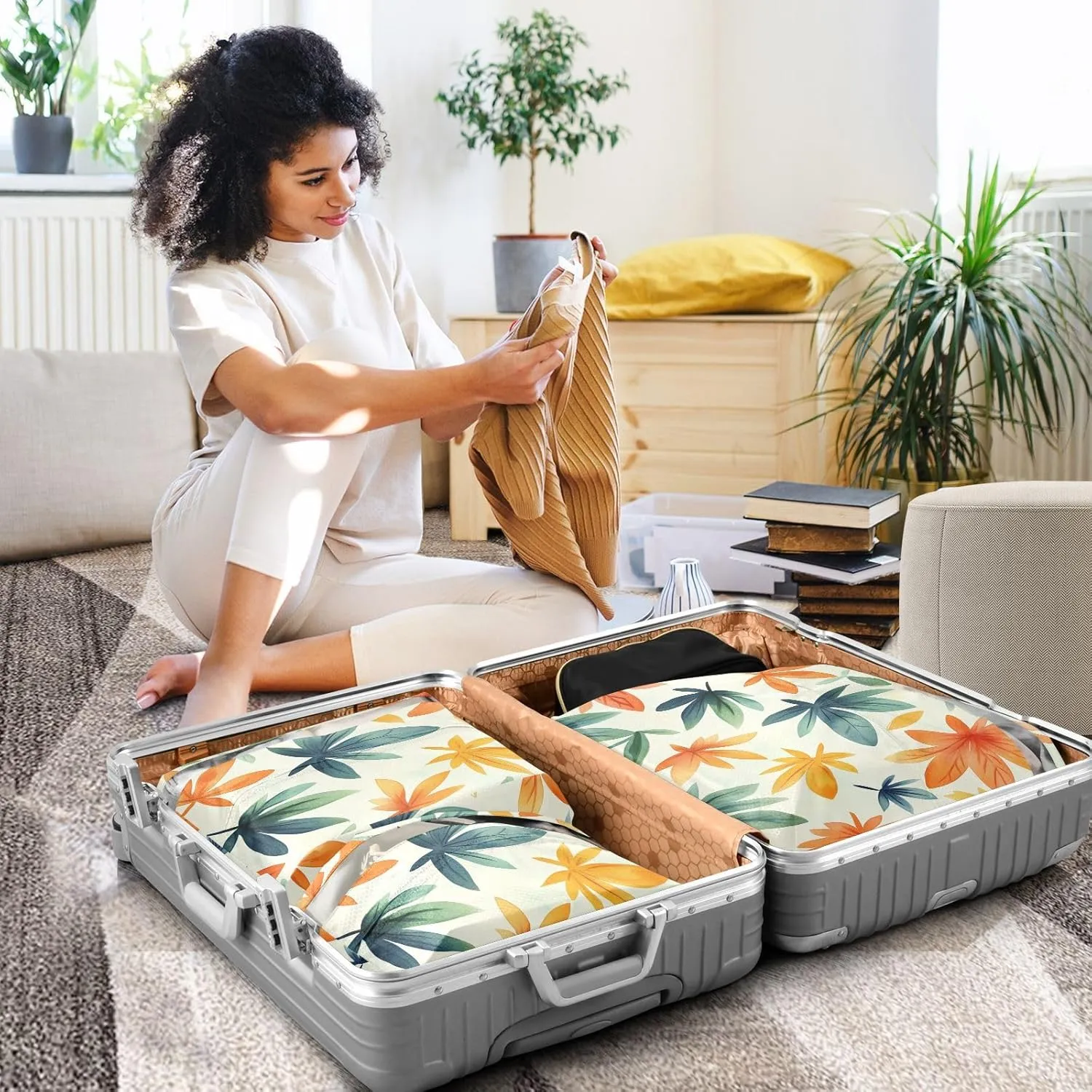 3 Set Travel Packing Cubes For Suitcases, Aesthetic Butterfly Minimalist Style, Stackable, Garment Bag Closet Storage, Luggage Space Saver, Organizadores De Maletas Para