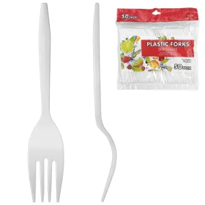 50-Pcs Plastic Fork (6")