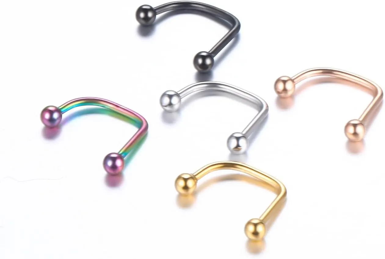 6 PCS 1.2m*10 * 3 16G 316L Stainless Steel Ball Lip Tragus Helix Earring Stud Barbell Ring Body Piercing Jewelry Kit Bar Cheek Tongue Rings Barbell Body Piercing Jewelry Style A