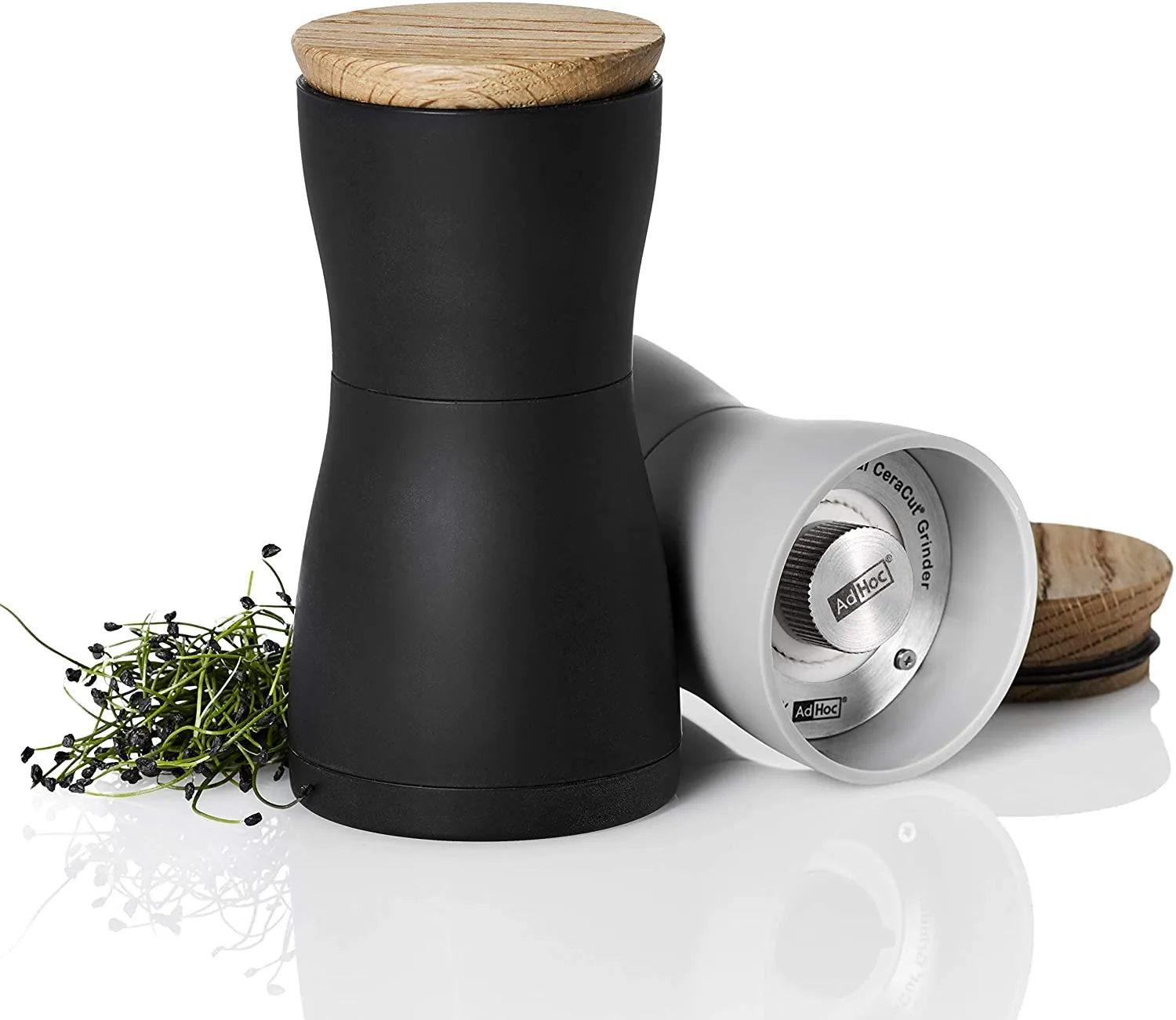 AdHoc Twin 5" Salt & Pepper Mills, Black / Grey