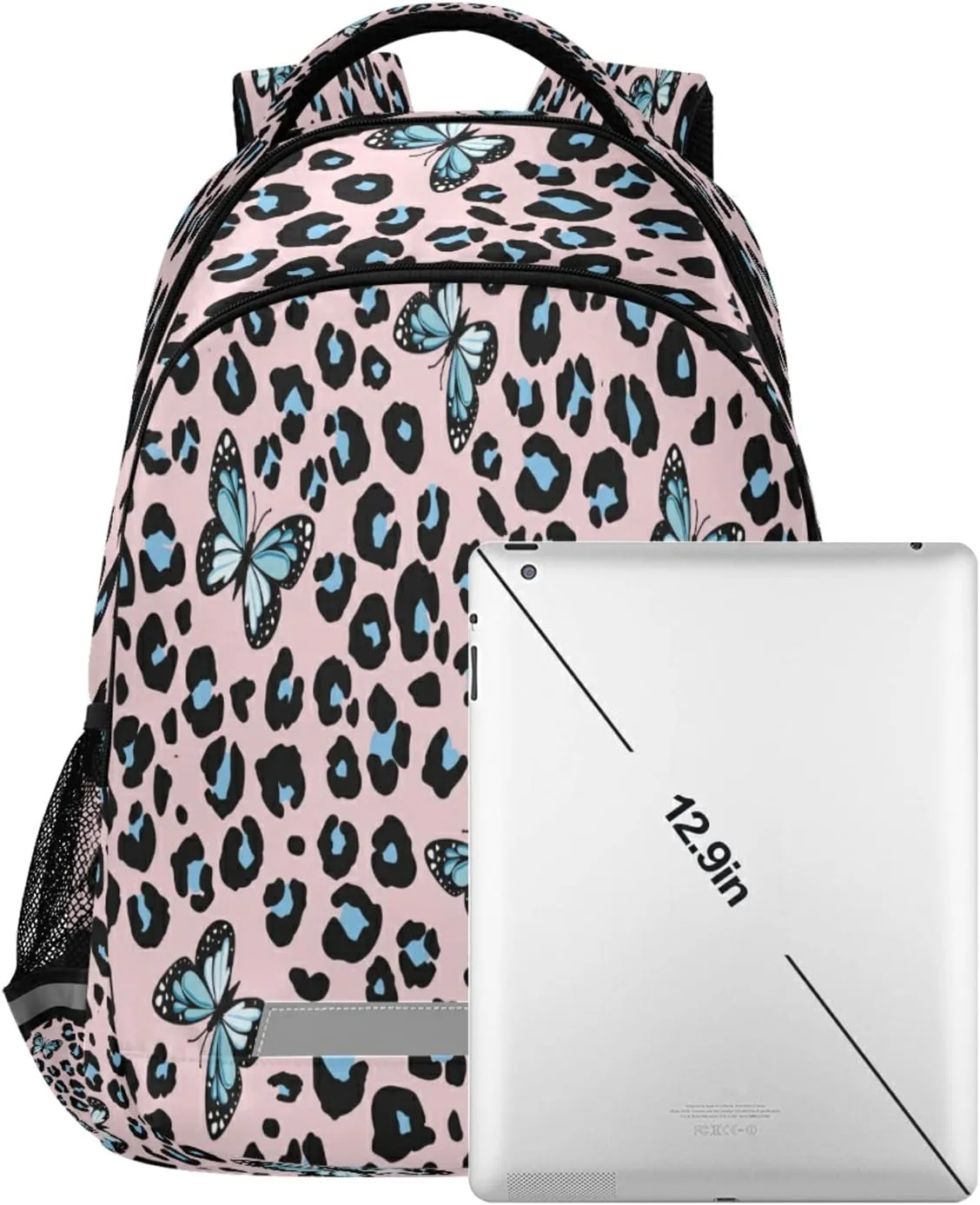ALAZA Butterfly Leopard Cheetah Print Backpack For women Bookbag Travel Daypack