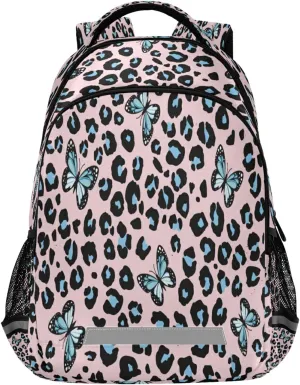 ALAZA Butterfly Leopard Cheetah Print Backpack For women Bookbag Travel Daypack