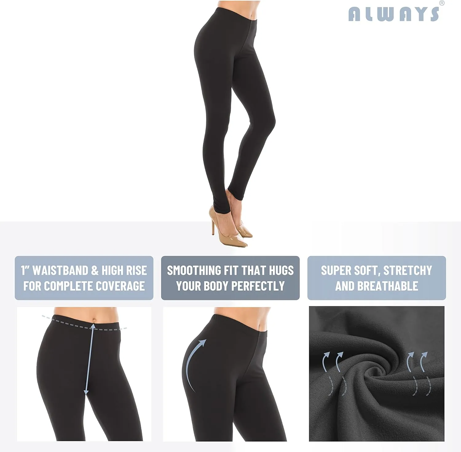 ALWAYS Printed Leggings for Women - Premium Super Soft Comfort Bold Prints