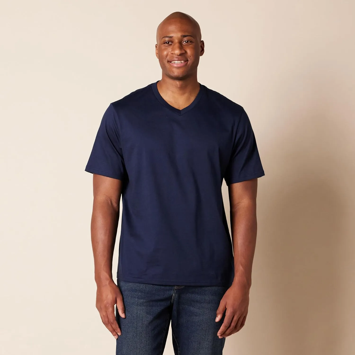 Amazon Essentials Men's T-Shirt Regular-Fit Short-Sleeve V-Neck (Available in Big & Tall), Pack of 2