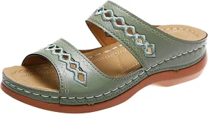 AMDBEL Orthopedic Sandals for Women,Women Walking Slippers with Arch Support Anti-Slip Sandals Slip On Flip Flop Casual Shoes