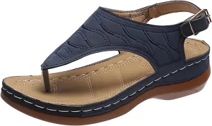 AMDBEL Orthopedic Sandals for Women,Women's Comfy Orthotic Sandals Arch Support Clip Toe Bukle Strap Summer Walking Shoes