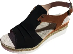 AMDBEL Womens Sandals 2024, Platform Wedge Sandals for Women Open Toe Ankle Strap Orthopedic Sandals Casual Strappy Low Wedges Sandals Summer Dress Beach Sandals Dress Shoes Comfortable Outdoor Shoes