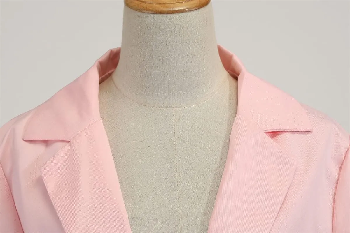 Andongnywell Women Blazer Long Sleeve Casual Open Front Jackets Solid Boyfriend Blazer with Pockets