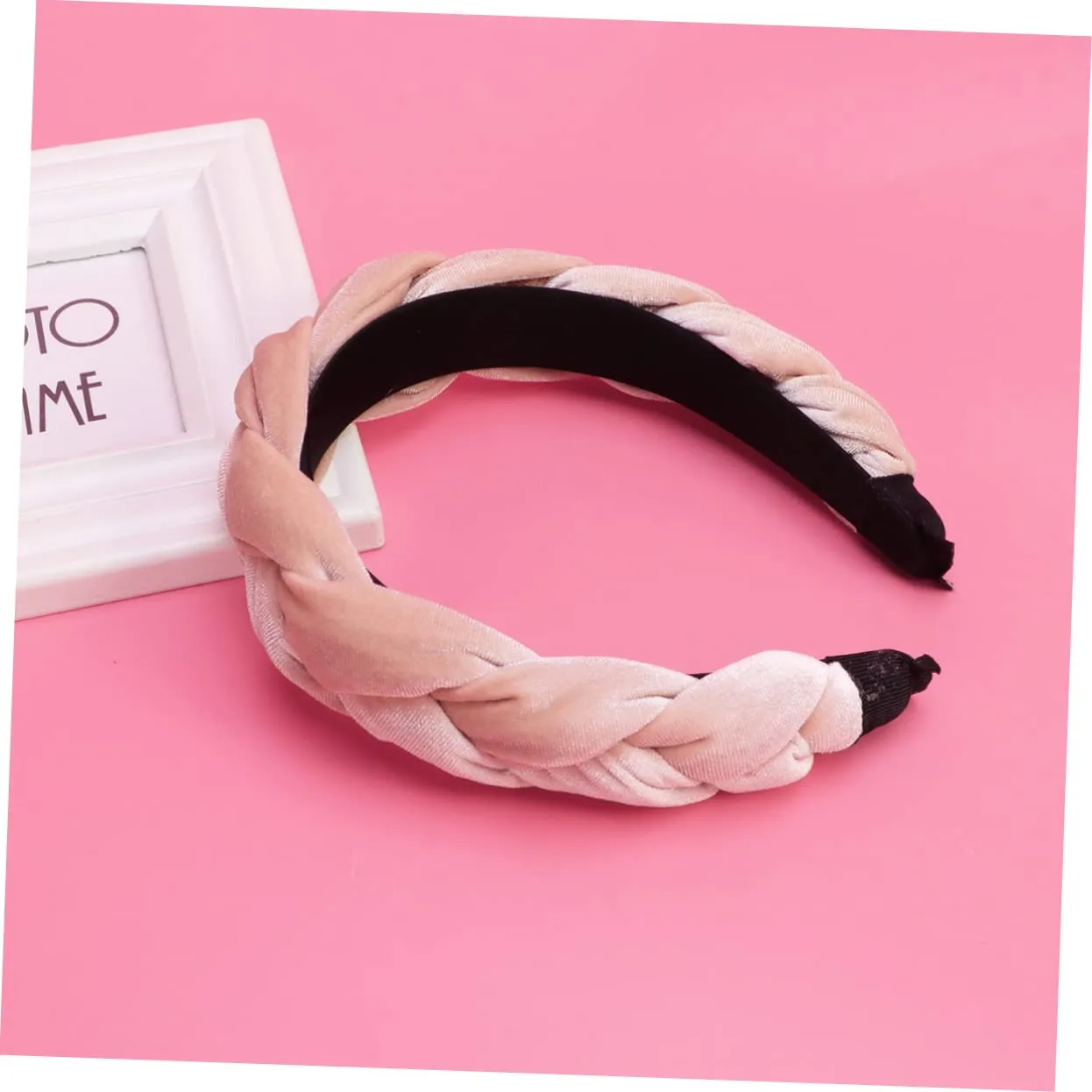 Angoily Elegant Gold Velvet Headbands 3pcs Set Suede Hair Loop Lint Hairband Braid Head Hoops for Women Ladies Random