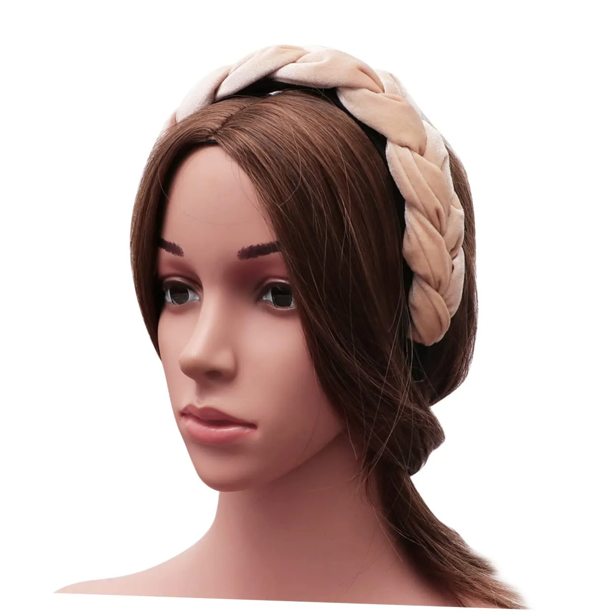 Angoily Elegant Gold Velvet Headbands 3pcs Set Suede Hair Loop Lint Hairband Braid Head Hoops for Women Ladies Random