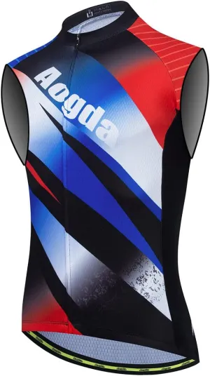 Aogda Sleeveless Cycling Jerseys For Men Bike Shirts Bicycle Vests Team Biking Tops Clothing