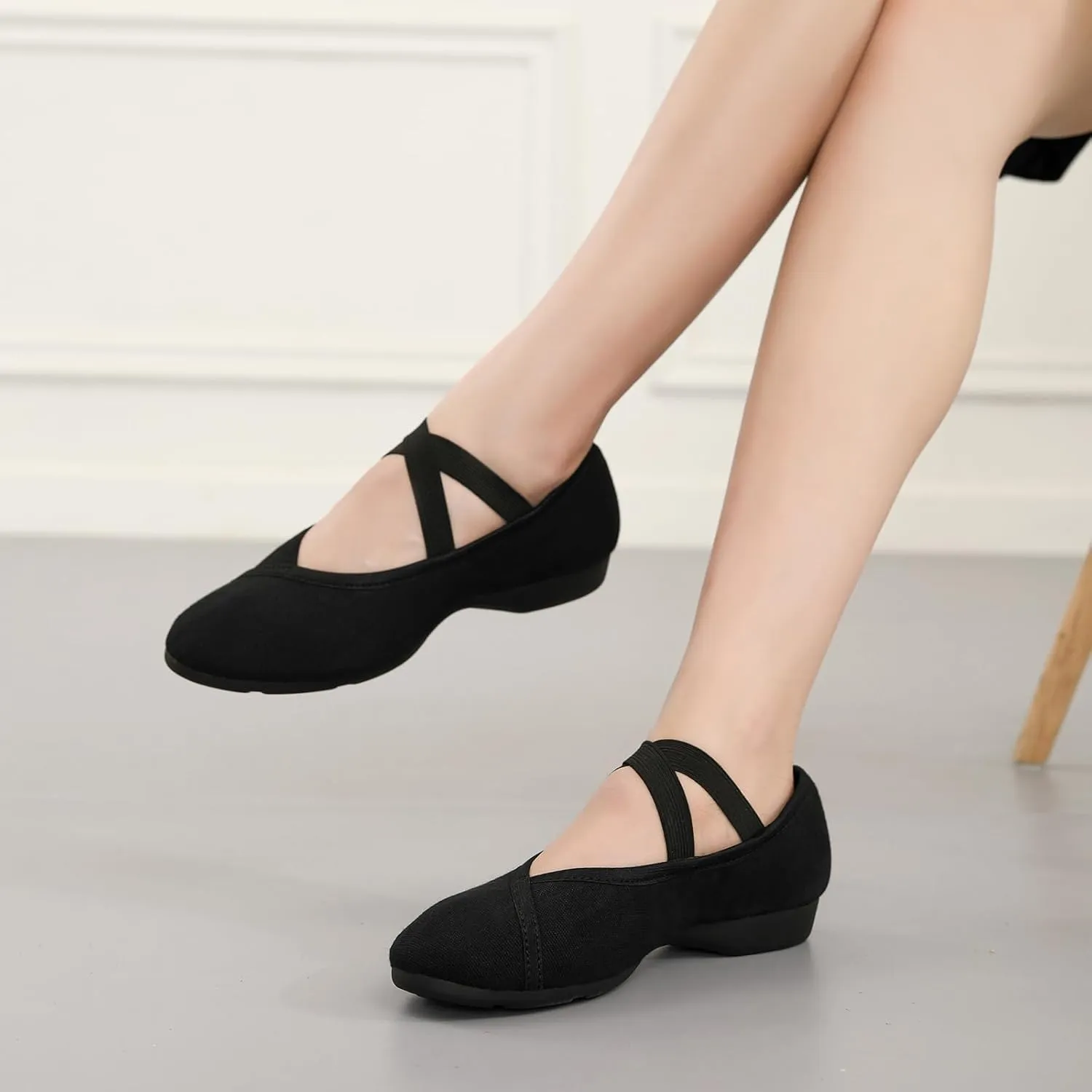 AOQUNFS Womens Latin Dance Shoes Close Toe Ballroom Dance Practice Performance Shoes,Model XMY-JCD
