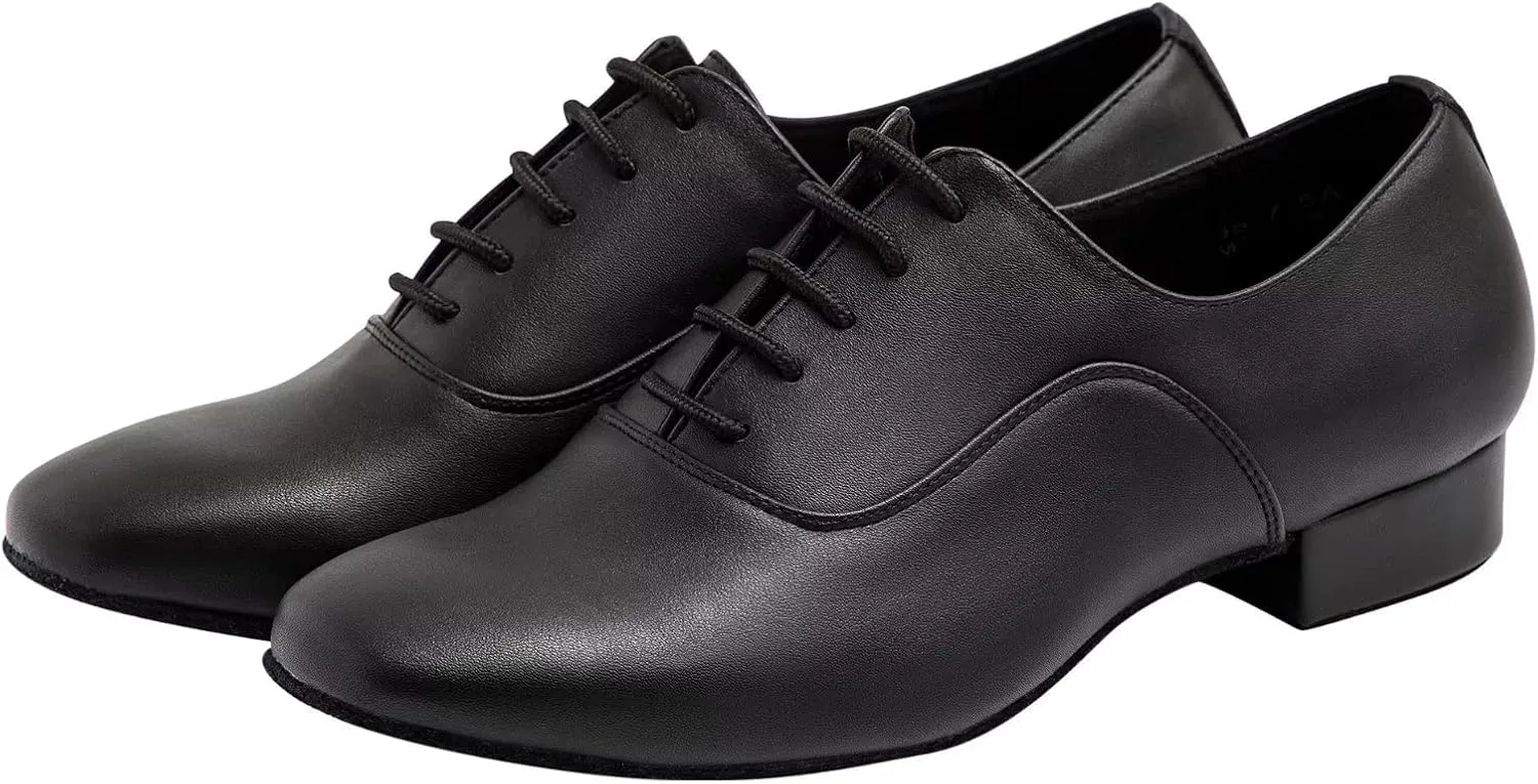 ARCLIBER Mens Dance Shoes Ballroom PU Leather Black Dancing Shoes for Men Sole Tango Salsa Latin