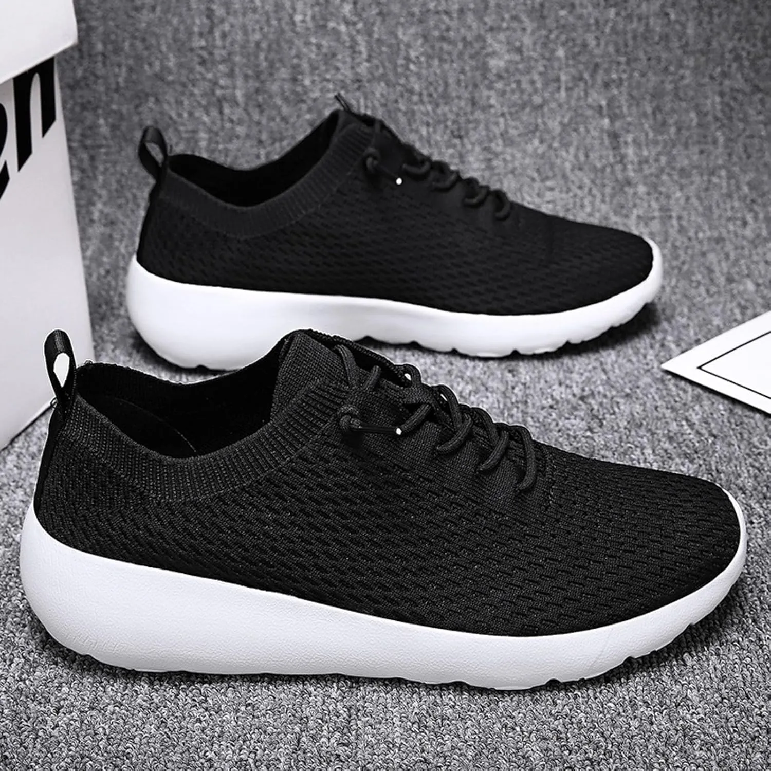Athletic Fashion Sneakers for Men Comfortable Lightweight Casual Walking Shoe Hook and Loop Orthopedic Sneakers