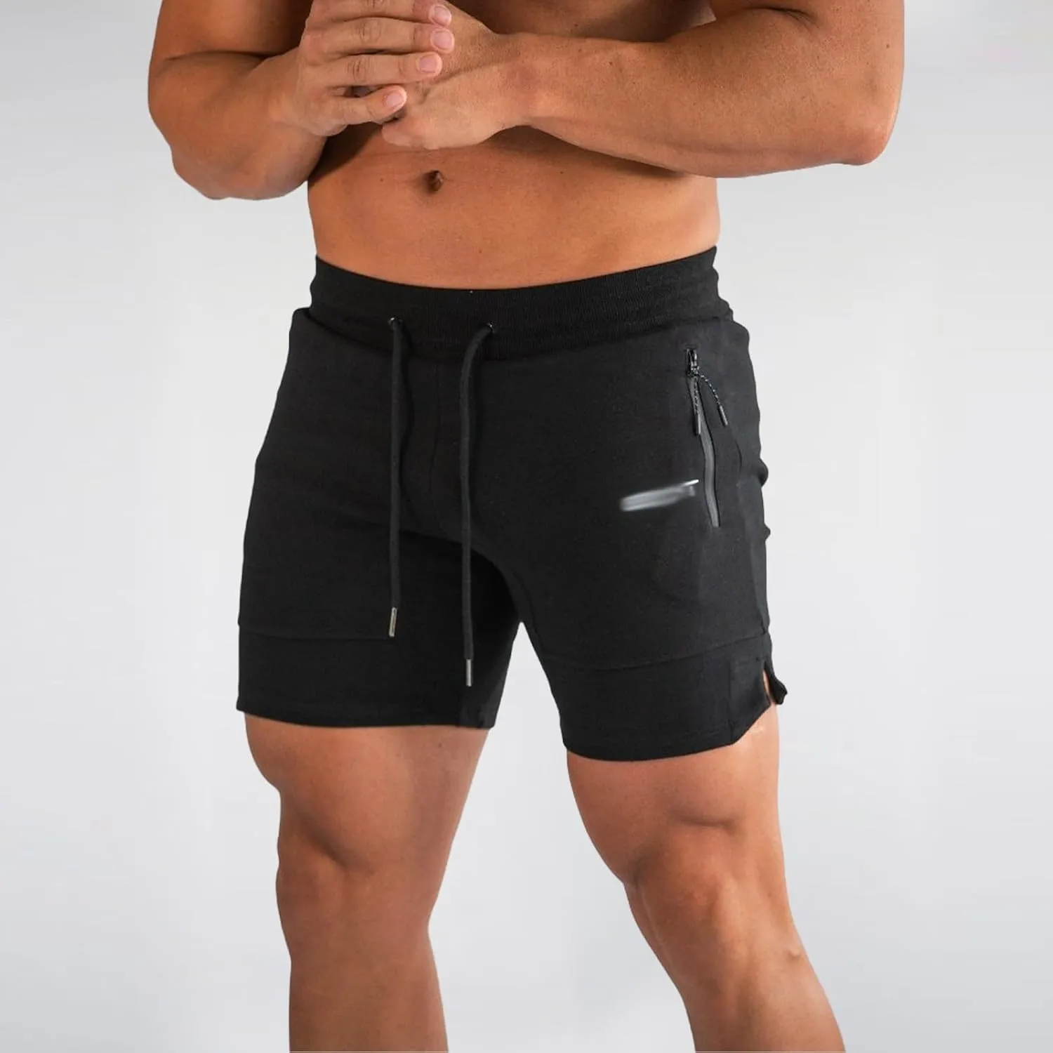 Athletic Shorts for Men Gym Workout Running SweatShorts Quick Dry Slim Fit Drawstring Zipper Pocket Summer Pants 2025