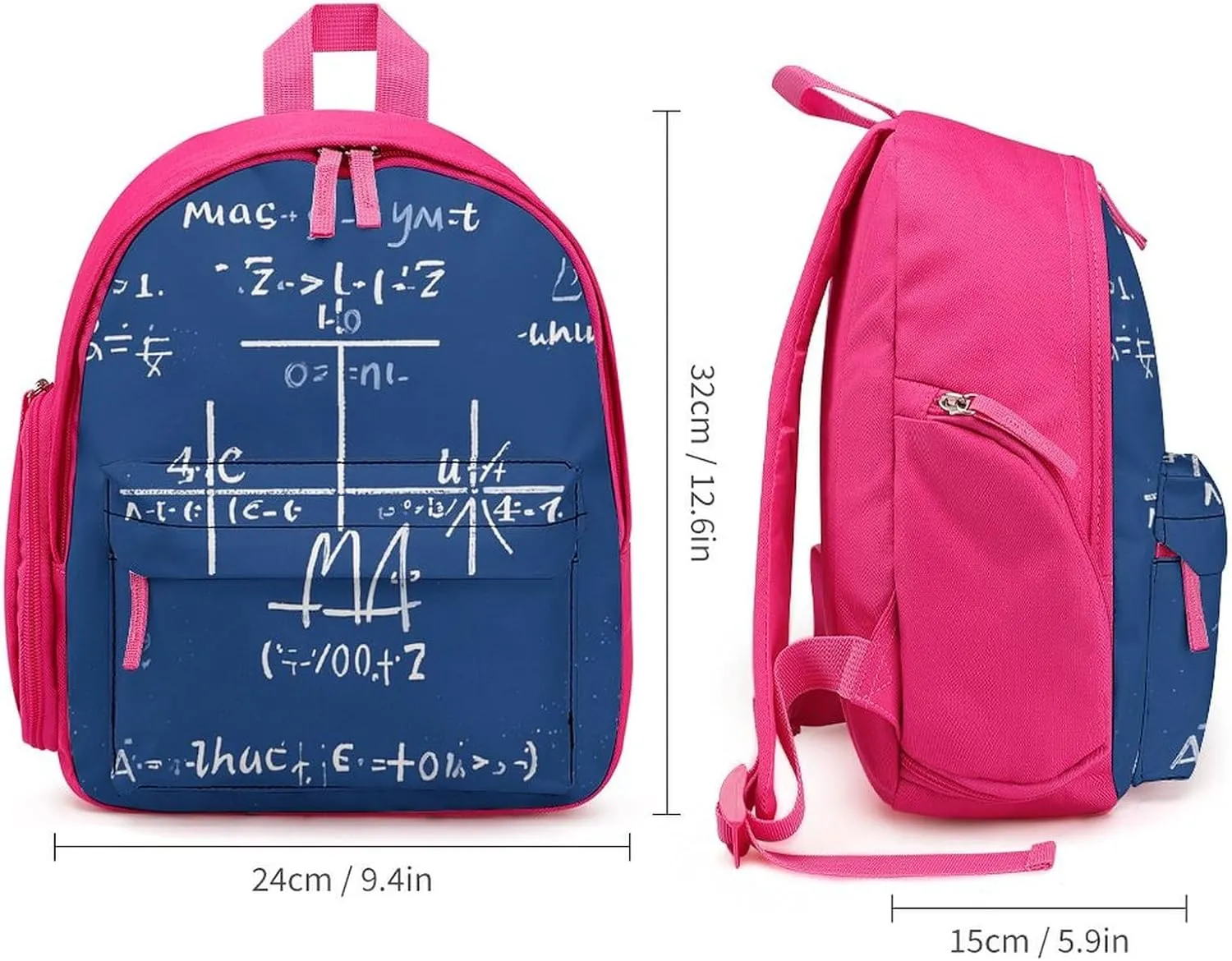 Backpack for Men Women Math Formula Laptop Backpack Lightweight Casual Bookbag for Business Hiking (pink-style)