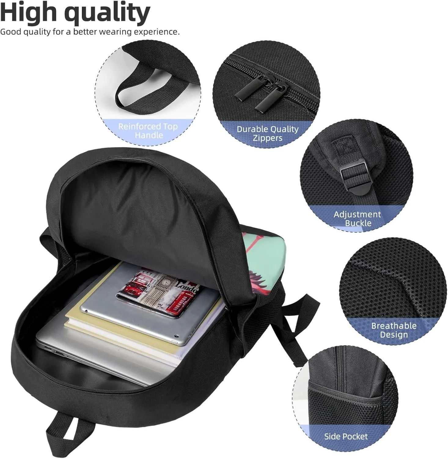 Backpack Travel Laptop Backpack for Men Women Tropical Flamingo Computer Backpacks 17 inch Casual Daypack
