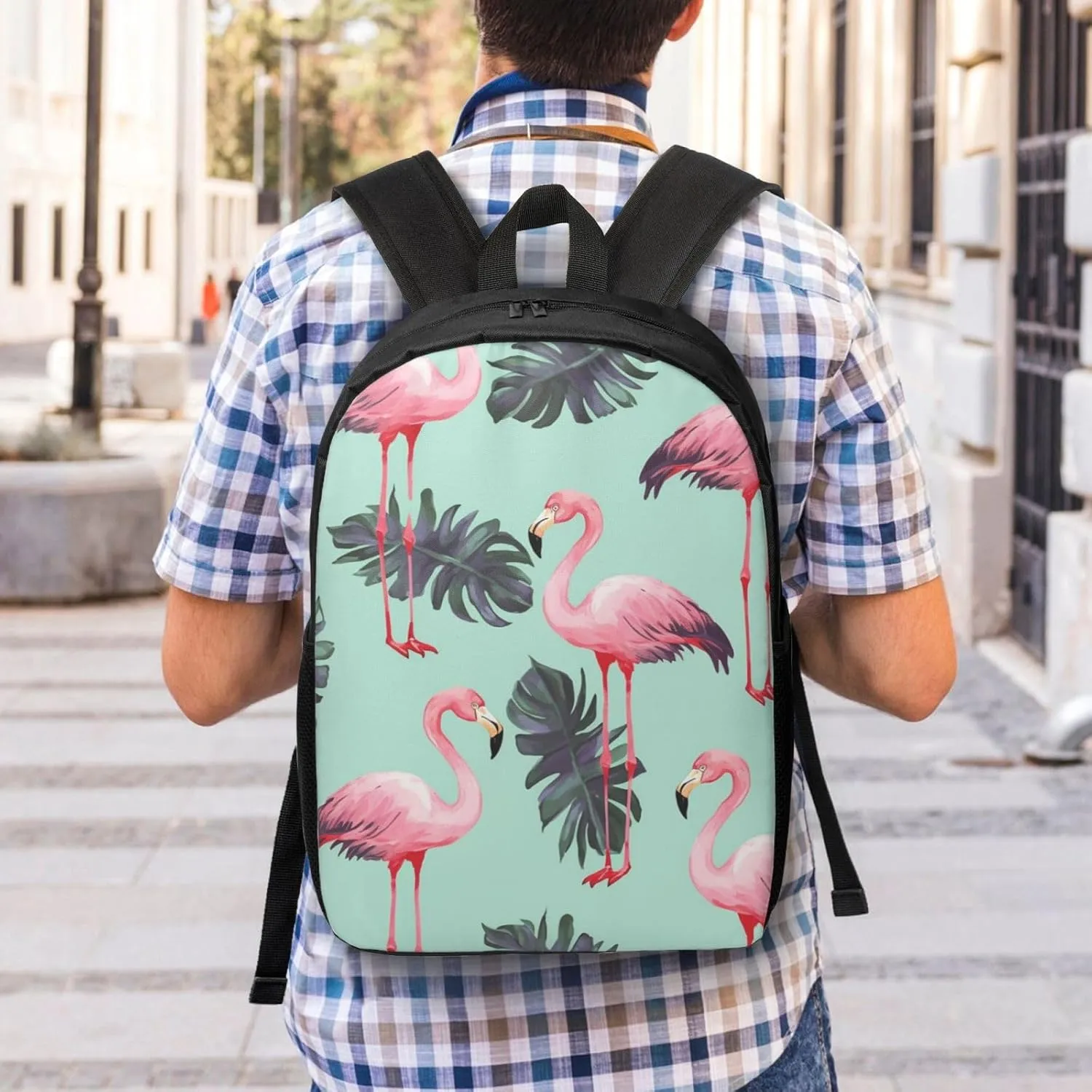 Backpack Travel Laptop Backpack for Men Women Tropical Flamingo Computer Backpacks 17 inch Casual Daypack
