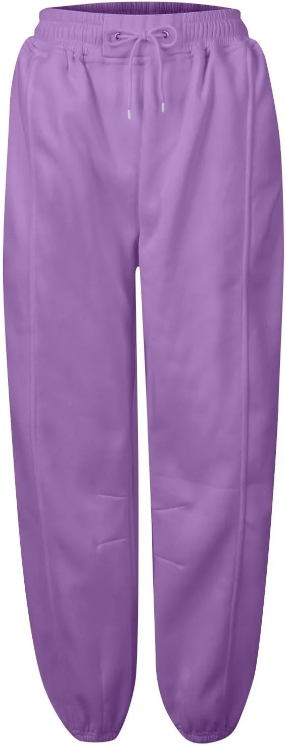 Baggy Sweatpants for Women Slim Fit Fall Jogger Pants High Waist Drawstring Fashion Trousers Petite with Pocket