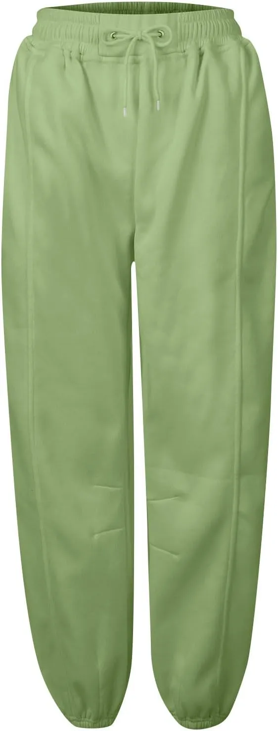 Baggy Sweatpants for Women Slim Fit Fall Jogger Pants High Waist Drawstring Fashion Trousers Petite with Pocket