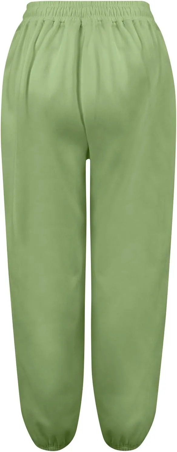 Baggy Sweatpants for Women Slim Fit Fall Jogger Pants High Waist Drawstring Fashion Trousers Petite with Pocket