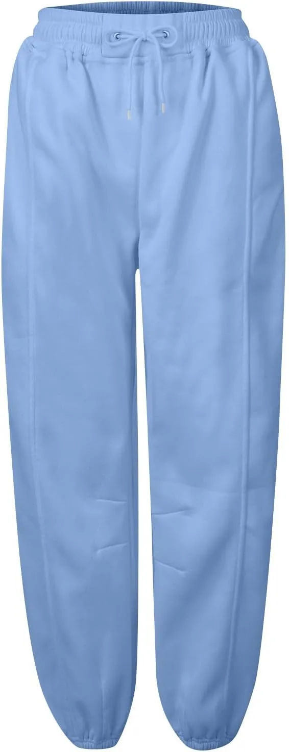 Baggy Sweatpants for Women Slim Fit Fall Jogger Pants High Waist Drawstring Fashion Trousers Petite with Pocket
