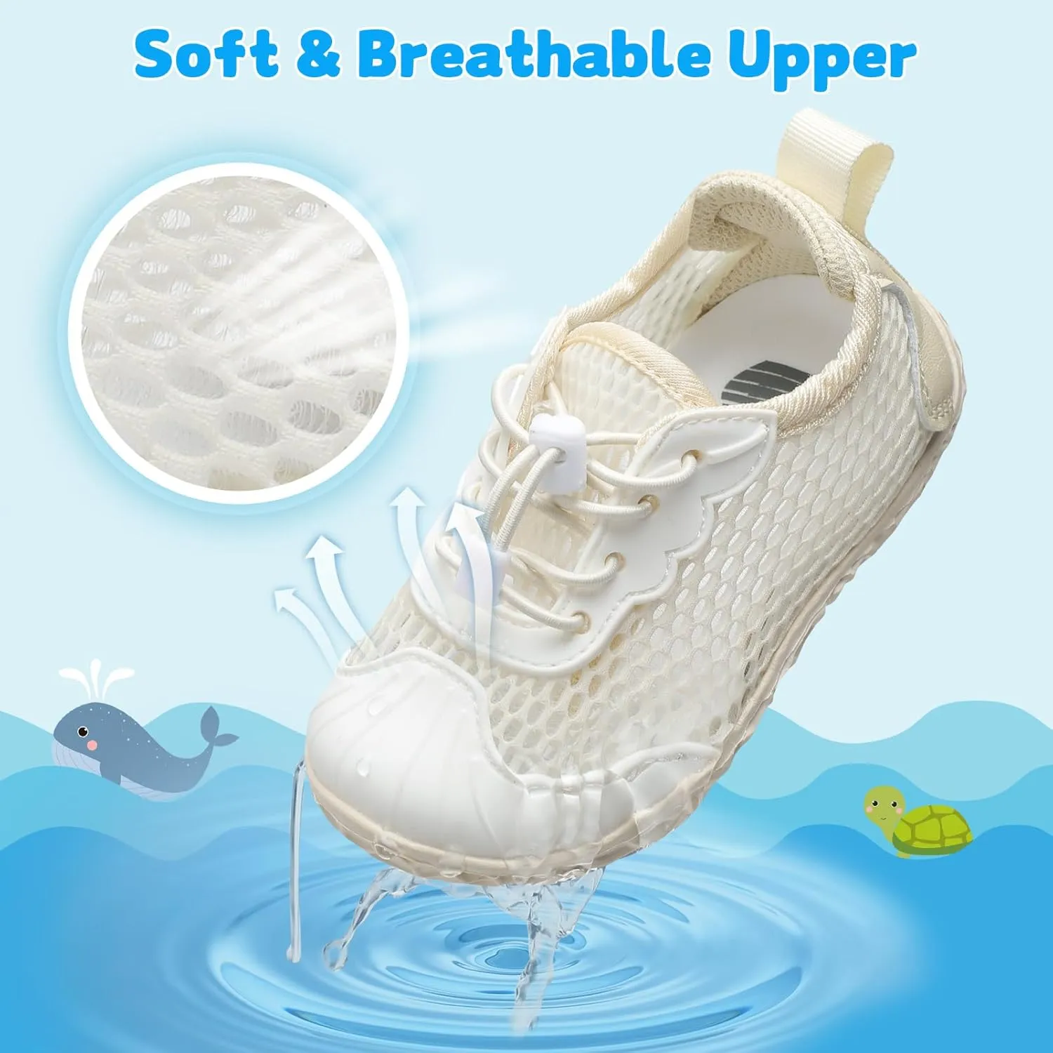 BARERUN Toddler Water Shoes Barefoot Kids Water Shoes Boys Girls Aqua Socks Quick-Dry Breathable Toddler Sandals Slip on Indoor Outdoor Walking Shoes for Beach Swim Pool