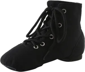 Big Girls Ballet Shoes High Top Lace up Performance Indoor Yoga Dance Shoes Girls Stretch Split Sole Canvas Shoes