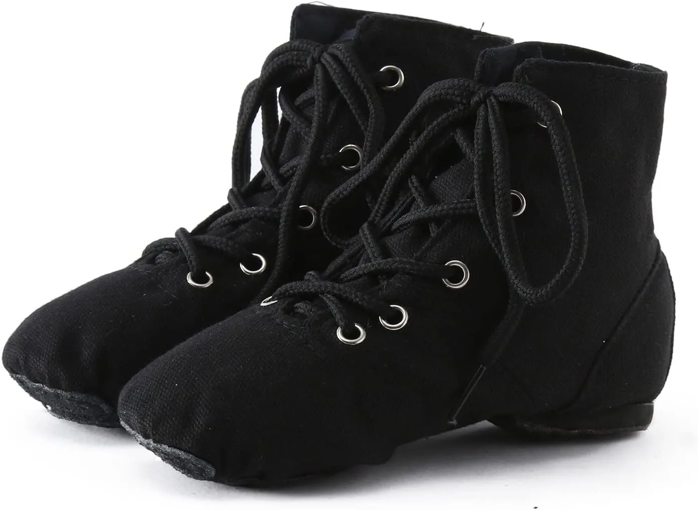 Big Girls Ballet Shoes High Top Lace up Performance Indoor Yoga Dance Shoes Girls Stretch Split Sole Canvas Shoes