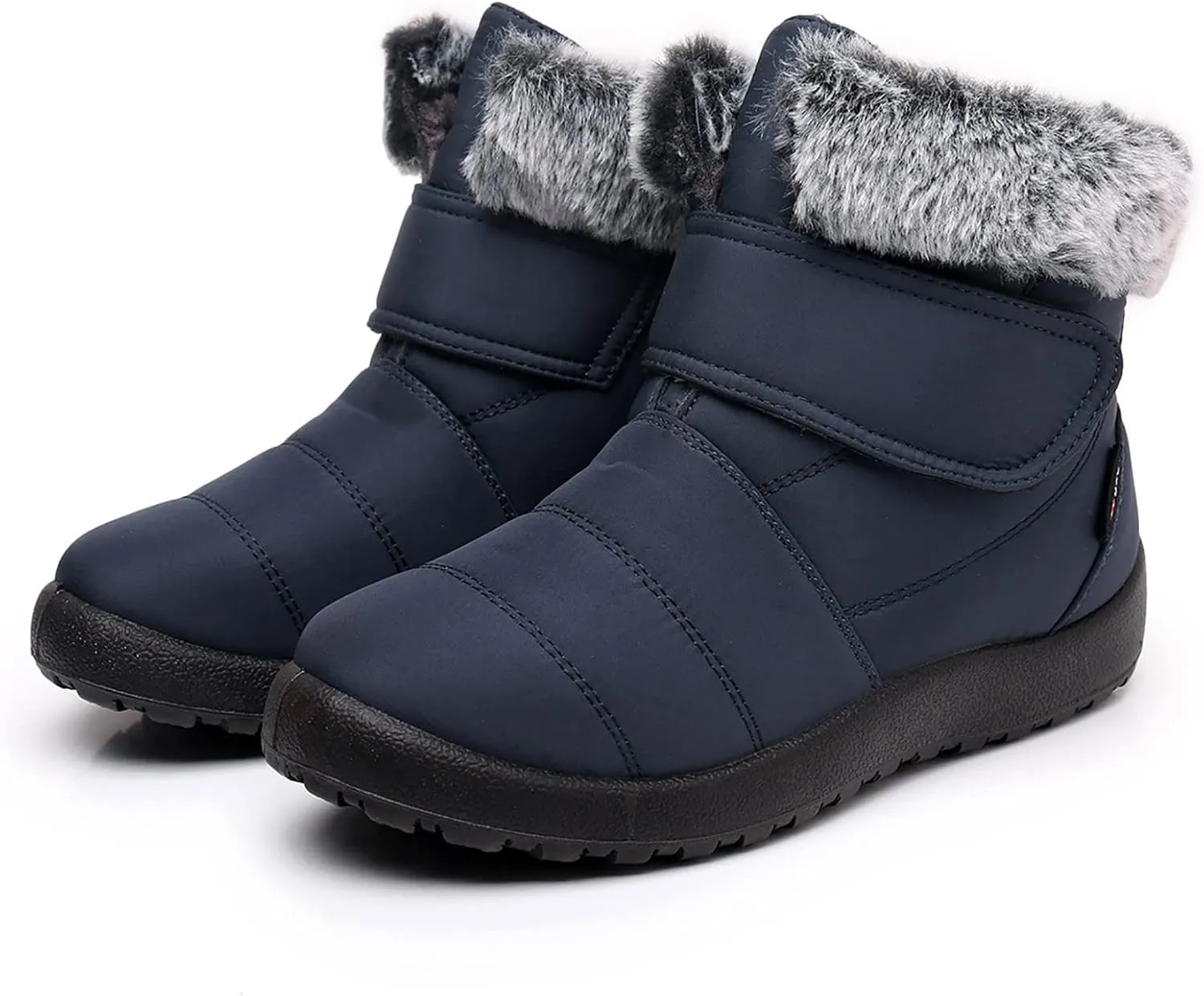 Black Snow Boots for Women Mid Calf Snow Boot Women Winter Dress Shoes for Women Waterproof Snow Boots for Winter Fashion for Women Botas De Invierno Para Mujer Pie Ancho