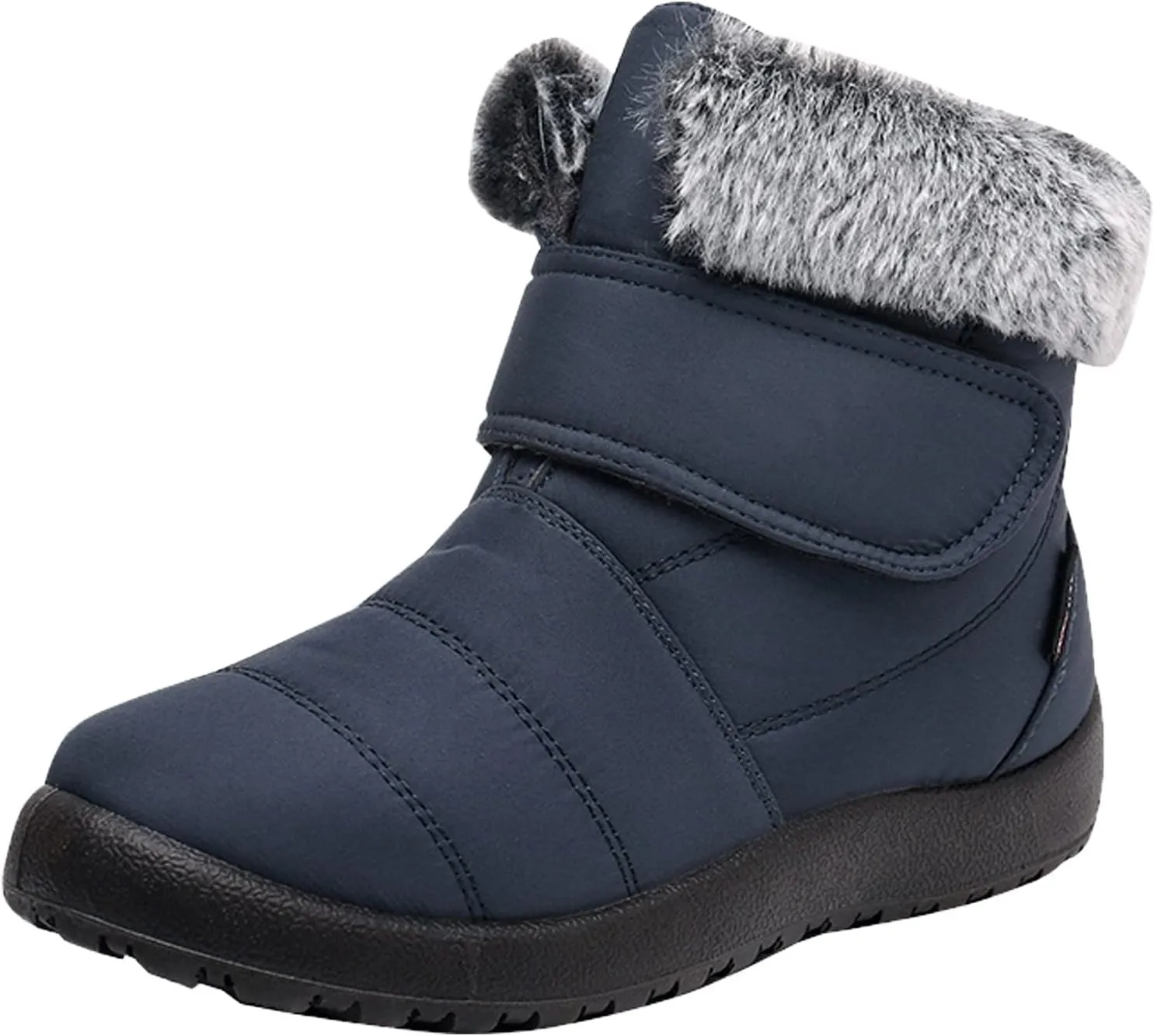 Black Snow Boots for Women Mid Calf Snow Boot Women Winter Dress Shoes for Women Waterproof Snow Boots for Winter Fashion for Women Botas De Invierno Para Mujer Pie Ancho