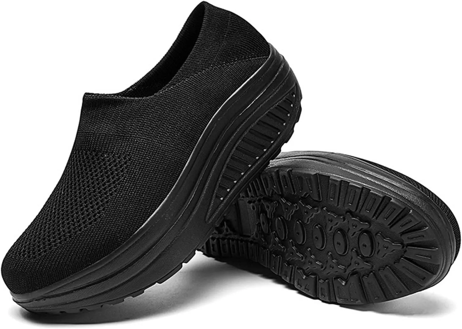 Black Walking Shoes Women Casual Mesh Breathable Sneakers Lightweight Sports Hiking Shoe Slip on Jogging Workout Sneaker Footwear