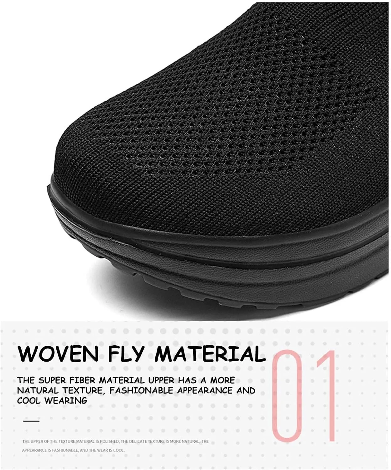 Black Walking Shoes Women Casual Mesh Breathable Sneakers Lightweight Sports Hiking Shoe Slip on Jogging Workout Sneaker Footwear