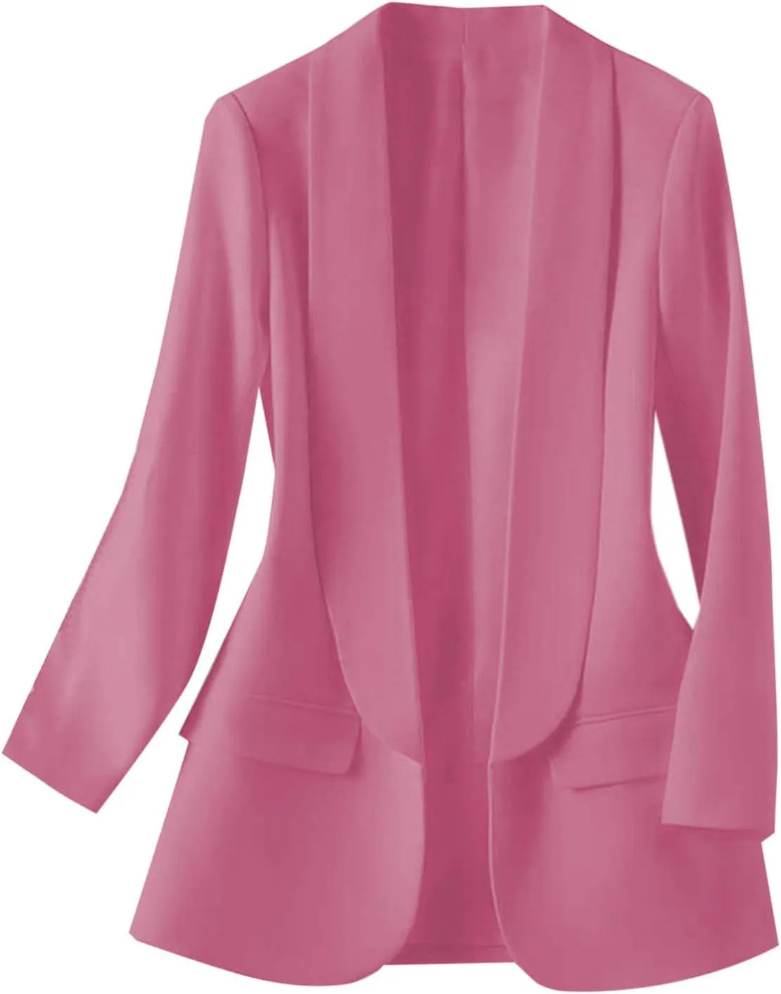 Blazer Women Open Front Cardigan Jacket Work Office Blazer Casual Long Sleeve Lapel Lightweight Trendy Fall Outerwear