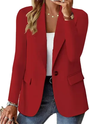 Blazers for Women 2025 Trendy Button Down Long Sleeve Jackets Casual Open Front Blazer Business Work Office Blazers
