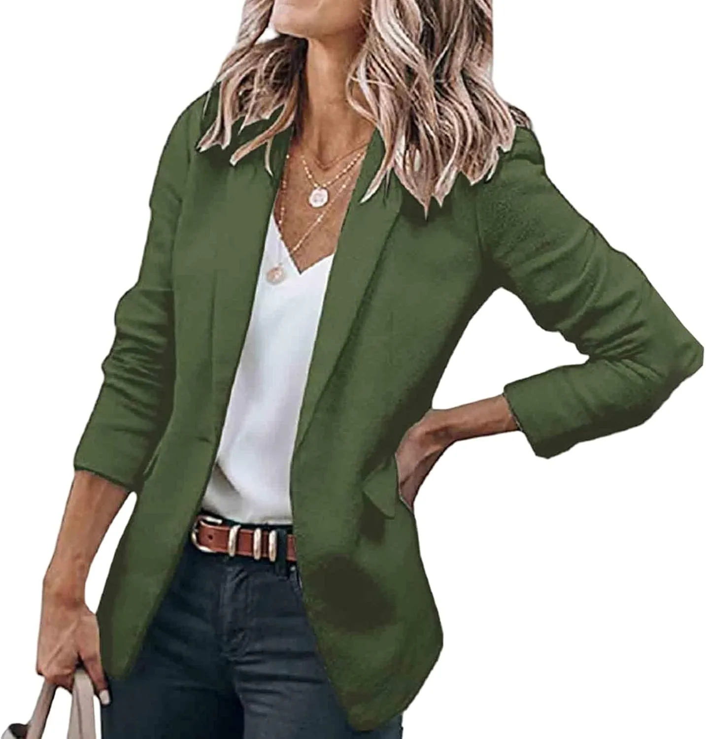 Blazers for Women Business Casual Fall Fashion 2024 Blazer Long Sleeve Open Front Blazer Work Office Suits Jacket