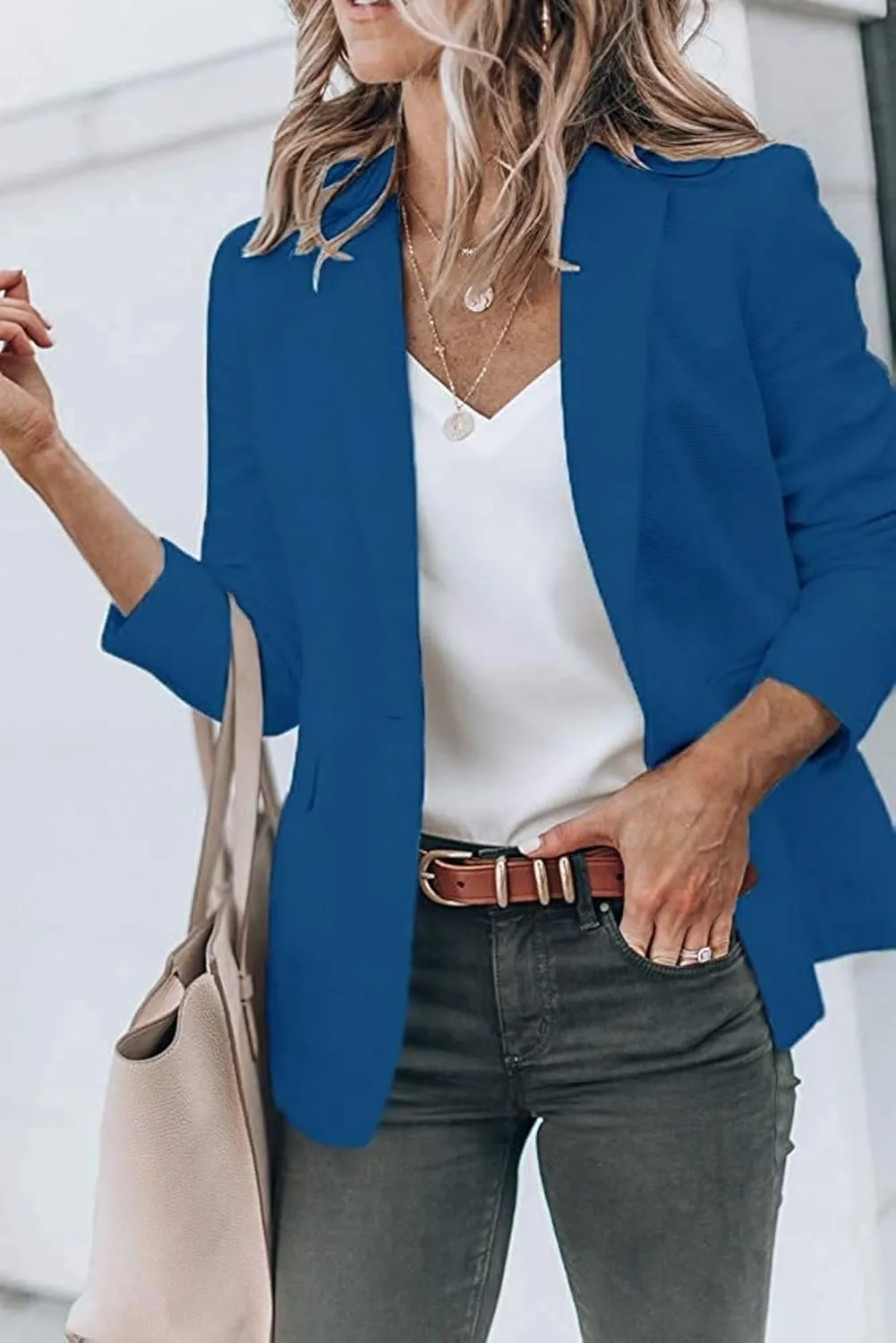 Blazers for Women Business Casual Fall Fashion 2024 Blazer Long Sleeve Open Front Blazer Work Office Suits Jacket