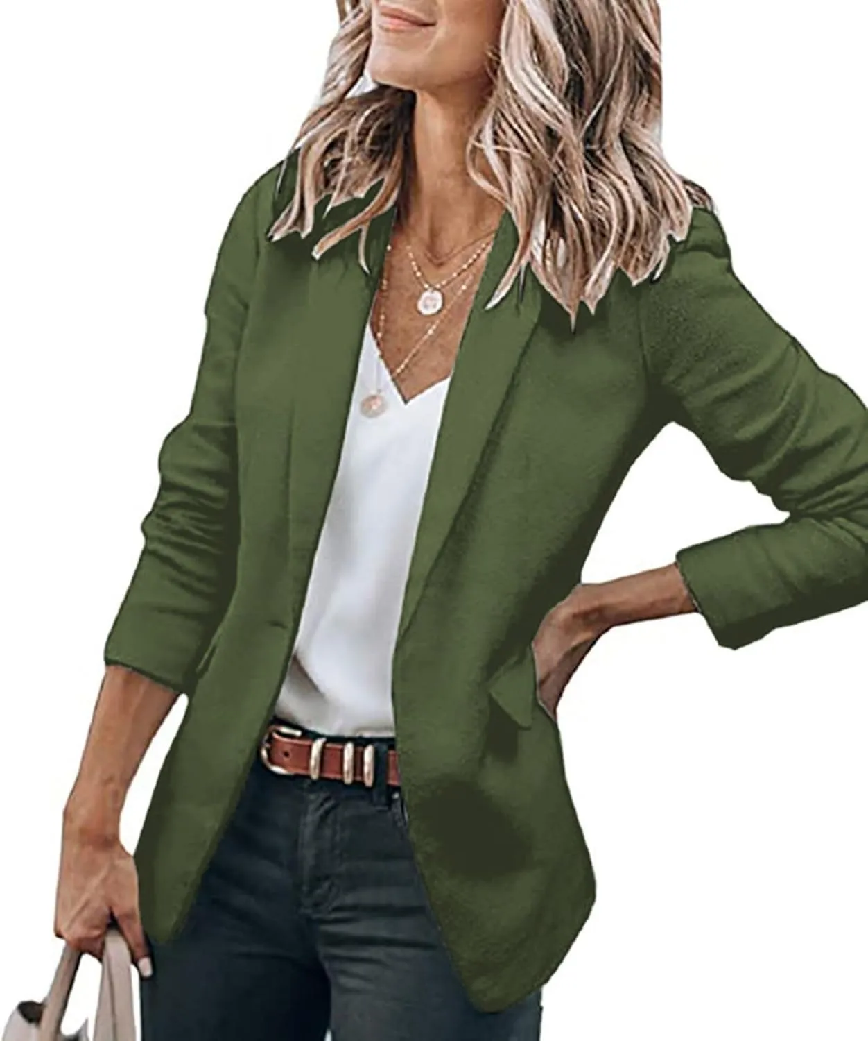 Blazers for Women Business Casual Fall Fashion 2024 Blazer Long Sleeve Open Front Blazer Work Office Suits Jacket
