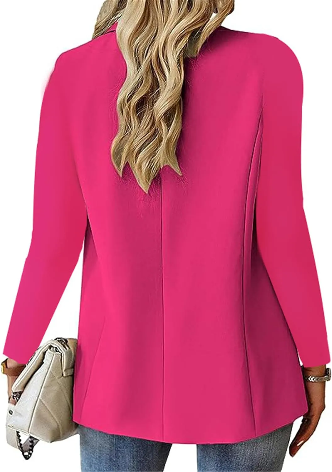 Blazers for Women One Button Work Office Suit Jackets Long Sleeve Notch Lapel Blazers Casual Lightweight Outwear