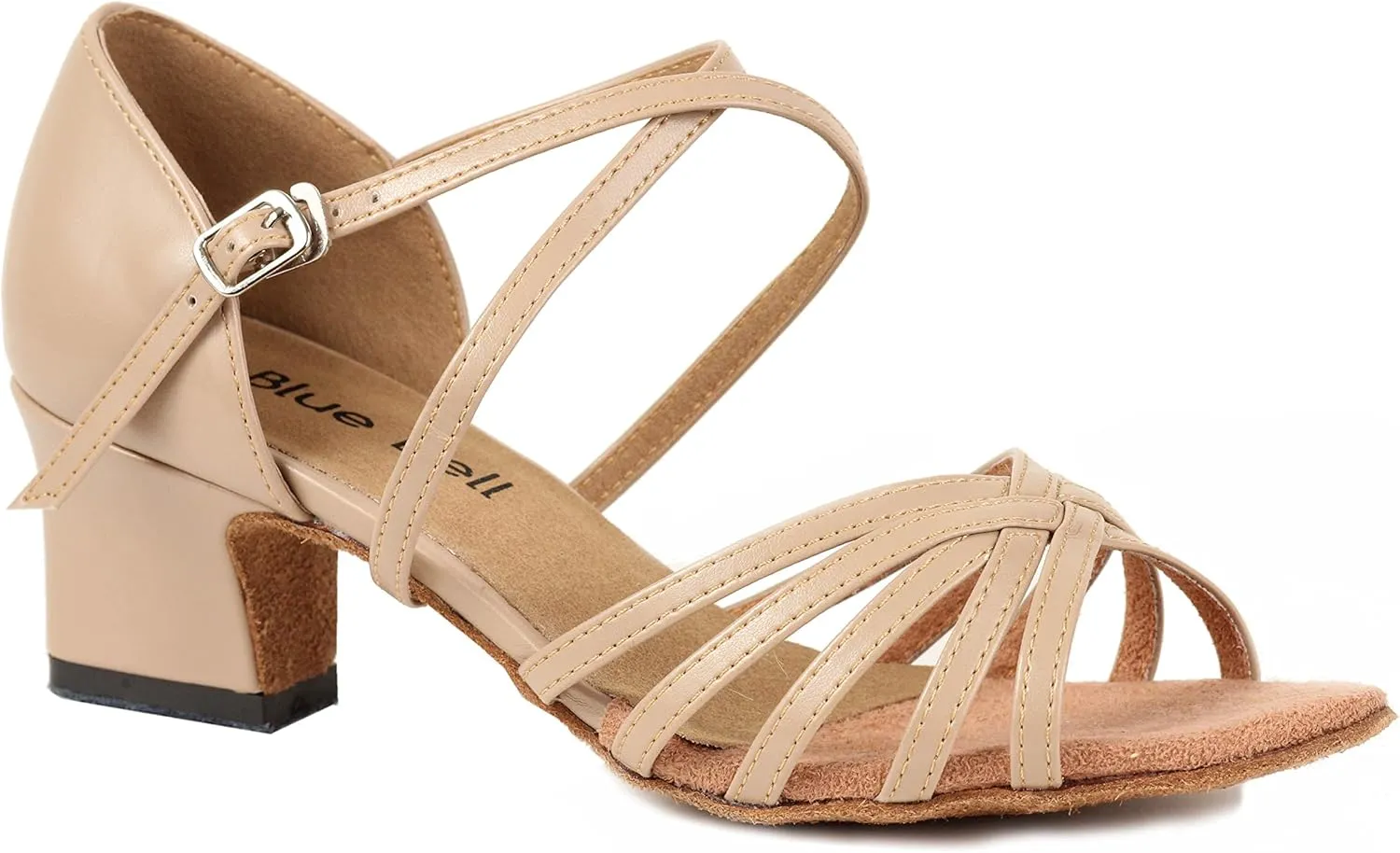 BlueBell Shoes Handmade Women's Ballroom Salsa Wedding Competition Dance Shoes Josephine 1.8" Heel-Beige