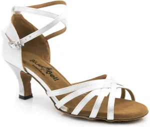 BlueBell Shoes Handmade Women's Ballroom Wedding Competition Dance Shoes Style: Jane 2.5" Heel-White